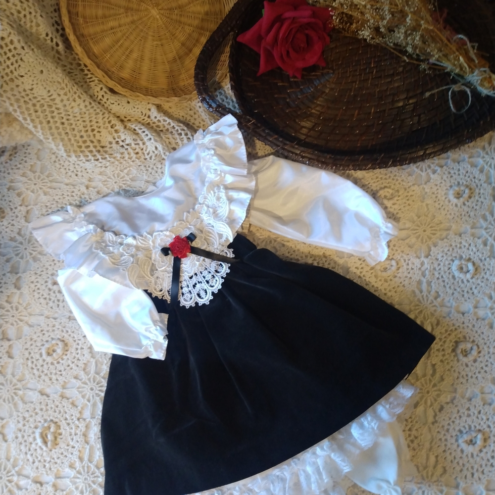 Vintage Black and White Kids Formal Dress